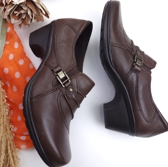 Earth Origin Brown Mary Jane Clogs Sz 7½ - Picture 9 of 11